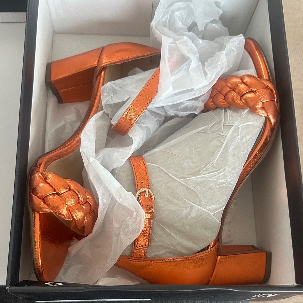 Naturalizer Orange Braided Heels
